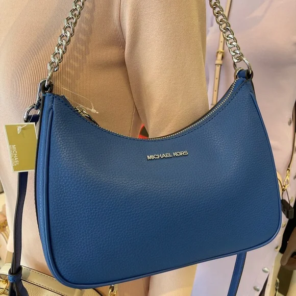 MICHAEL KORS Jet Set Lg Pebbled Convertible Crossbody Shoulder Pouchette XBODY - Picture 9 of 16